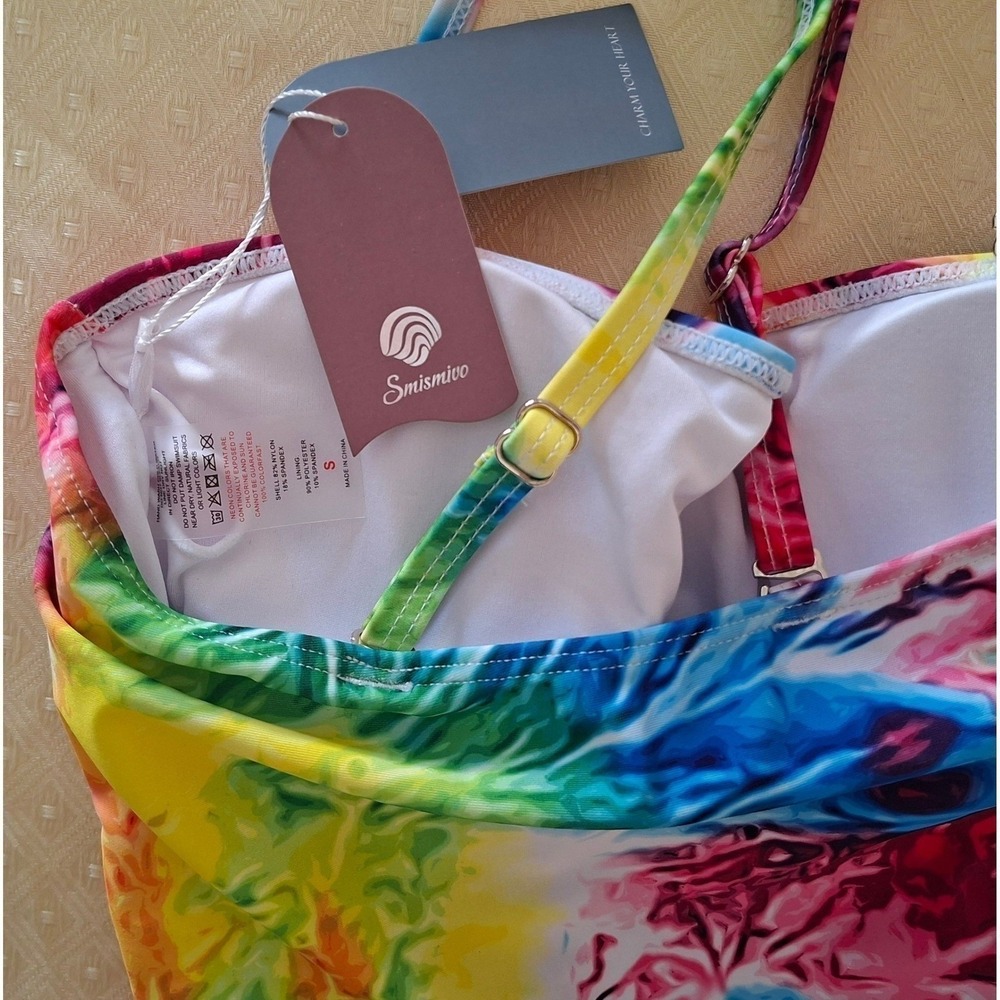 Smismivo Swimsuit NEW size S Multicolor swim Tie Dye Tummy Control swimwear - Picture 5 of 6